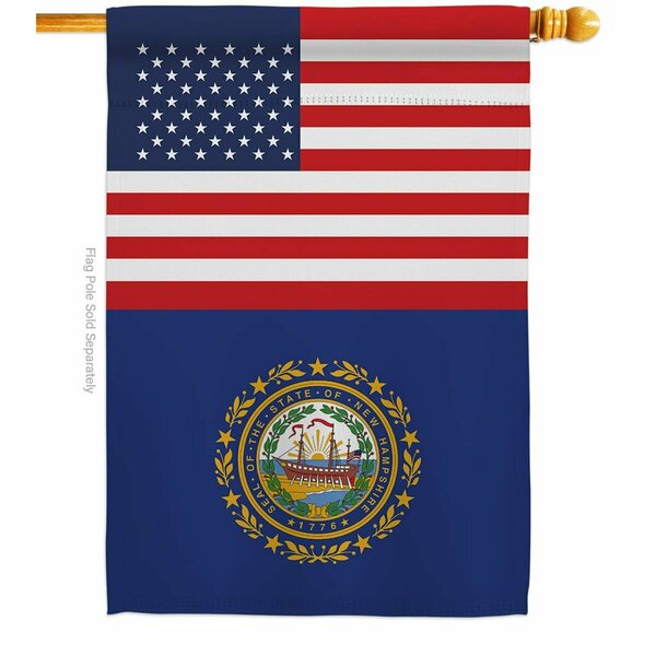 Guarderia 28 x 40 in. USA New Hampshire American State Vertical House Flag with Double-Sided Banner Garden GU3904701